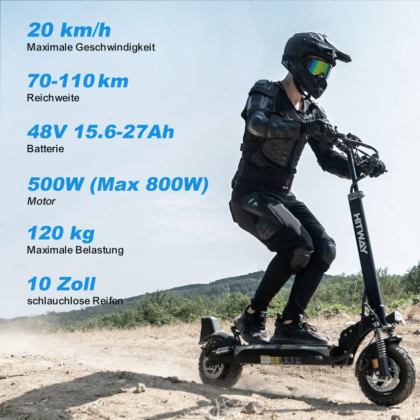 Hitway H9 PRO 48V 20.8Ah Batterie E‑Scooter mit ABE (Straßenzulassung)
