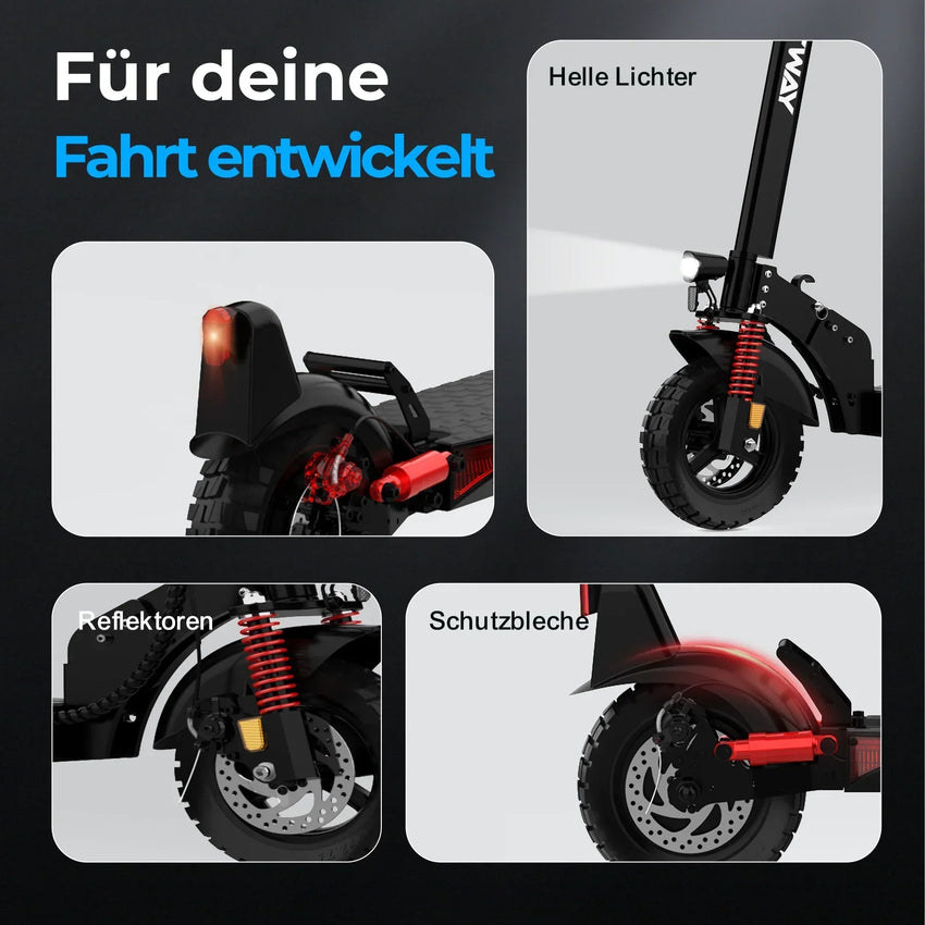 Hitway H9 PRO 48V 20.8Ah Batterie E‑Scooter mit ABE (Straßenzulassung)