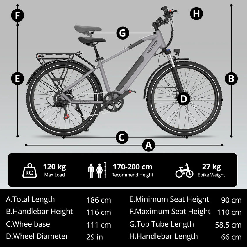 Hitway BK7S Plus 29 inch Electric Bike
