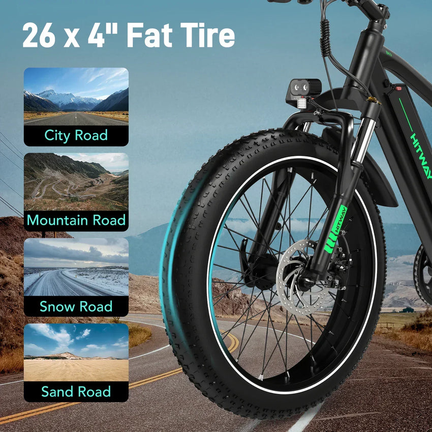 Hitway BK9S 720Wh 26×4.0 Inch Fat Tires Electric Bike